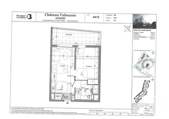 Appartement T2 &agrave; louer - 2 pi&egrave;ces - 36,93 m2 - Marseille - 13009 - PROVENCE-ALPES-COTE-D-AZUR