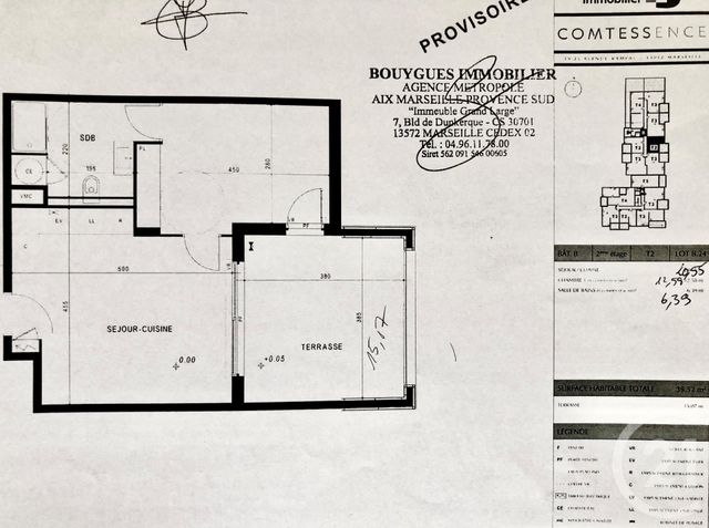 Appartement T2 &agrave; louer - 2 pi&egrave;ces - 39,52 m2 - Marseille - 13012 - PROVENCE-ALPES-COTE-D-AZUR